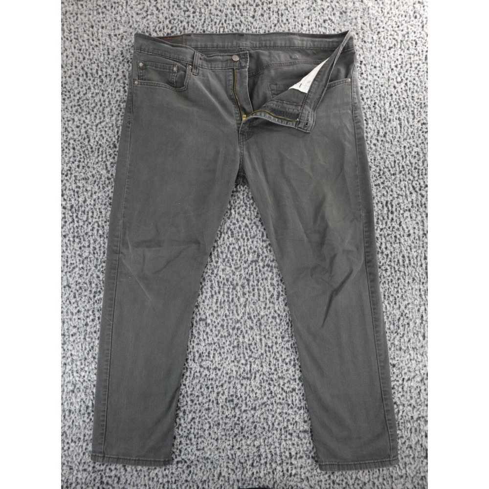 Levis 502 Slim Fit Gray Pants Mens 38x32 Charcoal‎ Stretch Casual Trousers
